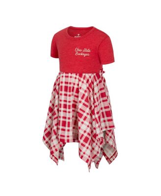 Girls Toddler Scarlet Ohio State Buckeyes Marceline Plaid Dress