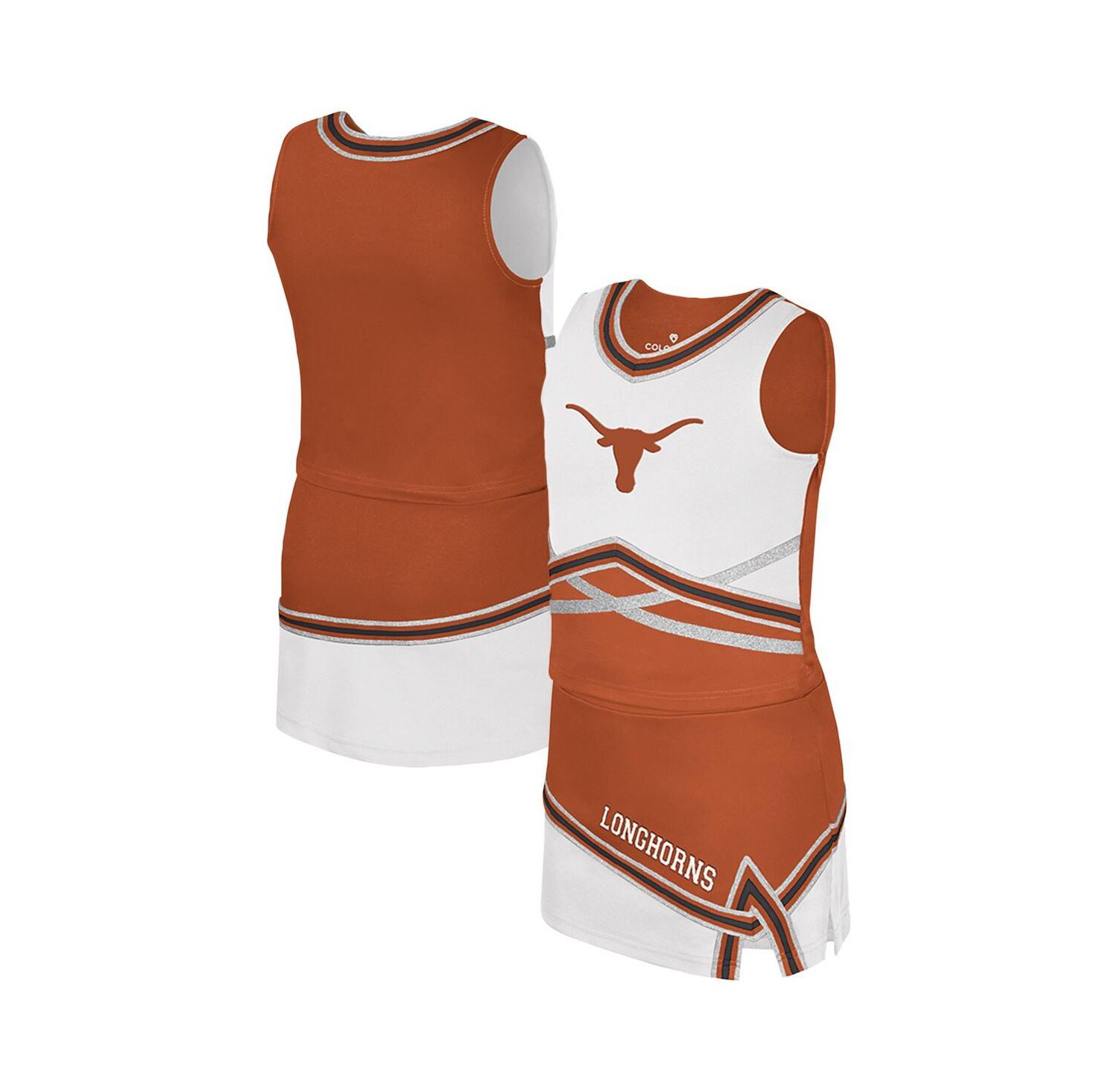 Big Girls 2-Piece Texas Orange Texas Longhorns Lollipop Park Cheer Set