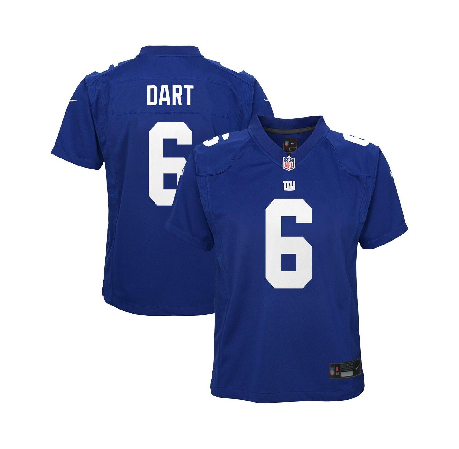 Big Boys and Girls Jaxson Dart Royal New York Giants Team Game Jersey