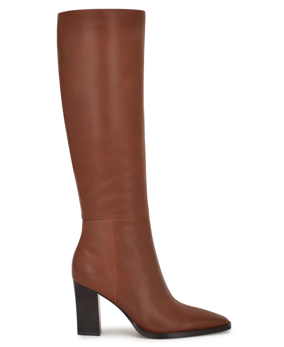 Nine West Women's Zazz Tall Block Heel Dress Boots In Brown