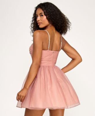 Juniors' Organza Corset Party Dress