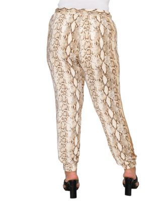 COIN804 Plus Size Python Side Contrast Jogger Pants