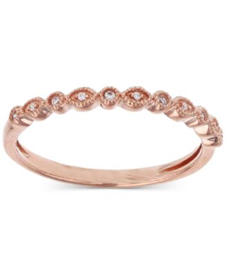 Macy’s Created White Sapphire (0.135 ct. t.w.) Trio Stackable Ring in 14K Yellow Rose Plating Over Sterling Silver or Sterling Silver