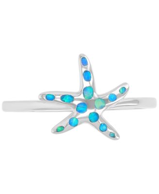 Star Shape Opal (0.25 ct. t.w.) Ring in Sterling Silver
