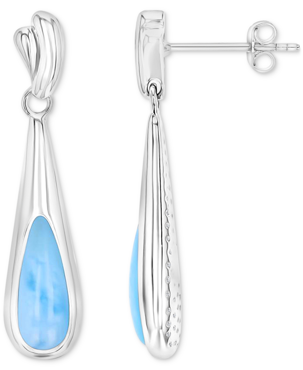 Macy's Oval Shape Opal (1.45 Ct. T.w.) Earrings In Sterling Silver In Silver