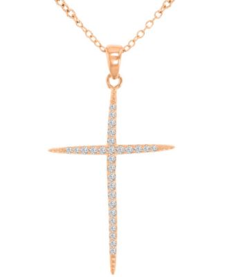 Cubic Zirconia Necklace (0.303 ct.t.w.) in 14k Rose Gold Over Sterling Silver