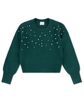 Girls' Sparkle Crew Sweater