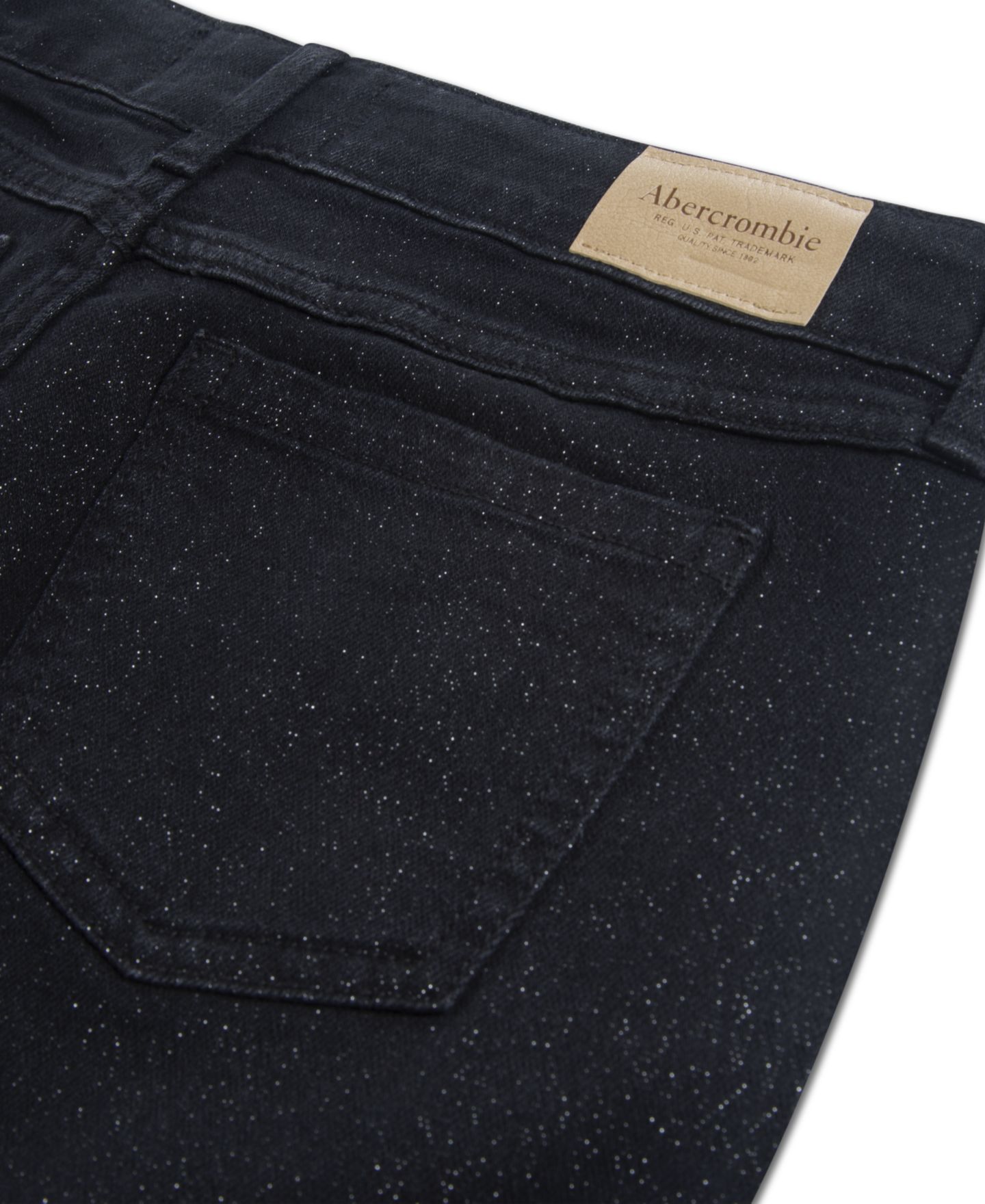 Джинсы abercrombie kids Sparkle Low-Rise Baggy Jeans для девочек, цвет: Чёрный — фото 7