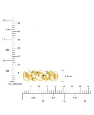 Macy’s Enamel Cuban Link Eternity Band Ring 14K Yellow Gold Over Sterling Silver