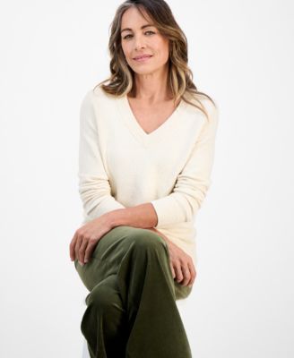 Petite Holly Shine V-Neck Sweater