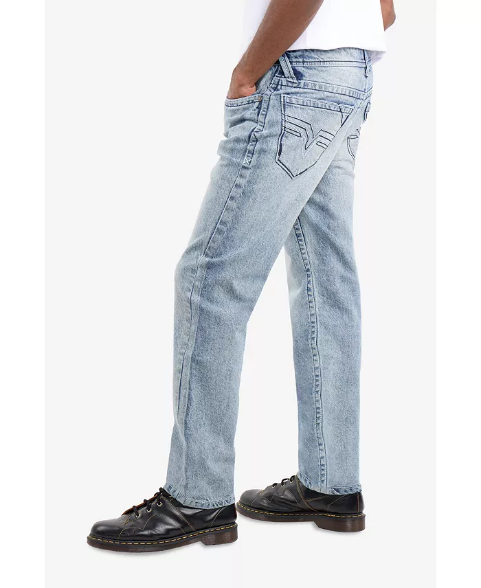 Men's Saddle Stitch Straight Fit Jeans - thumbnail 8