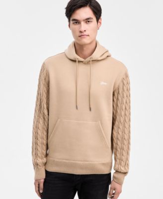 GUESS - Men's Cable-Knit Sleeve Hoodie