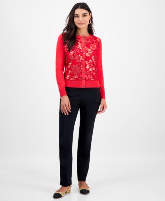 Petite Foliage Party Cardigan, Macy's Exclusive
