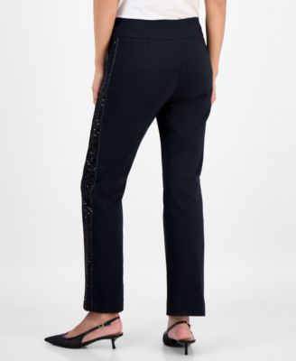 Petite Sequin-Trim Cambridge Pants, Macy's Exclusive  