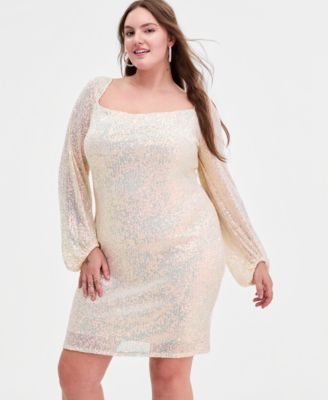 Trendy Plus Size Long-Sleeve Square-Neck Dress