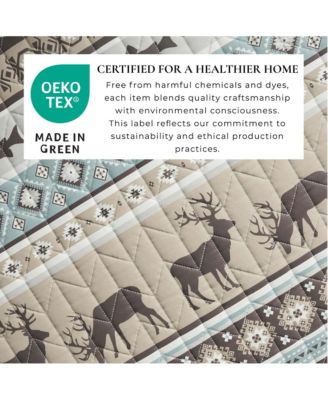 Wildlife Stripe Microfiber Quilt Set With Shams