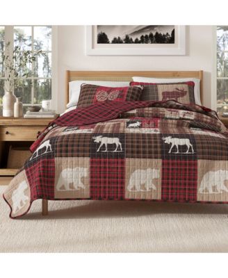 Rustic Woodland Reversible Microfiber Quilt Set with Shams