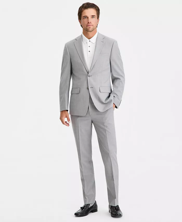 Men's Slim-Fit Wool-Blend Stretch Suit Separates with Vest - thumbnail 8