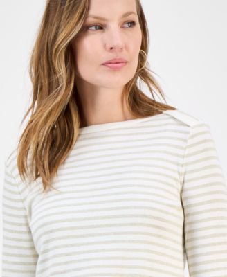 Women's Printed Pima Cotton 3/4 Sleeve Top, Macy's Exclusive