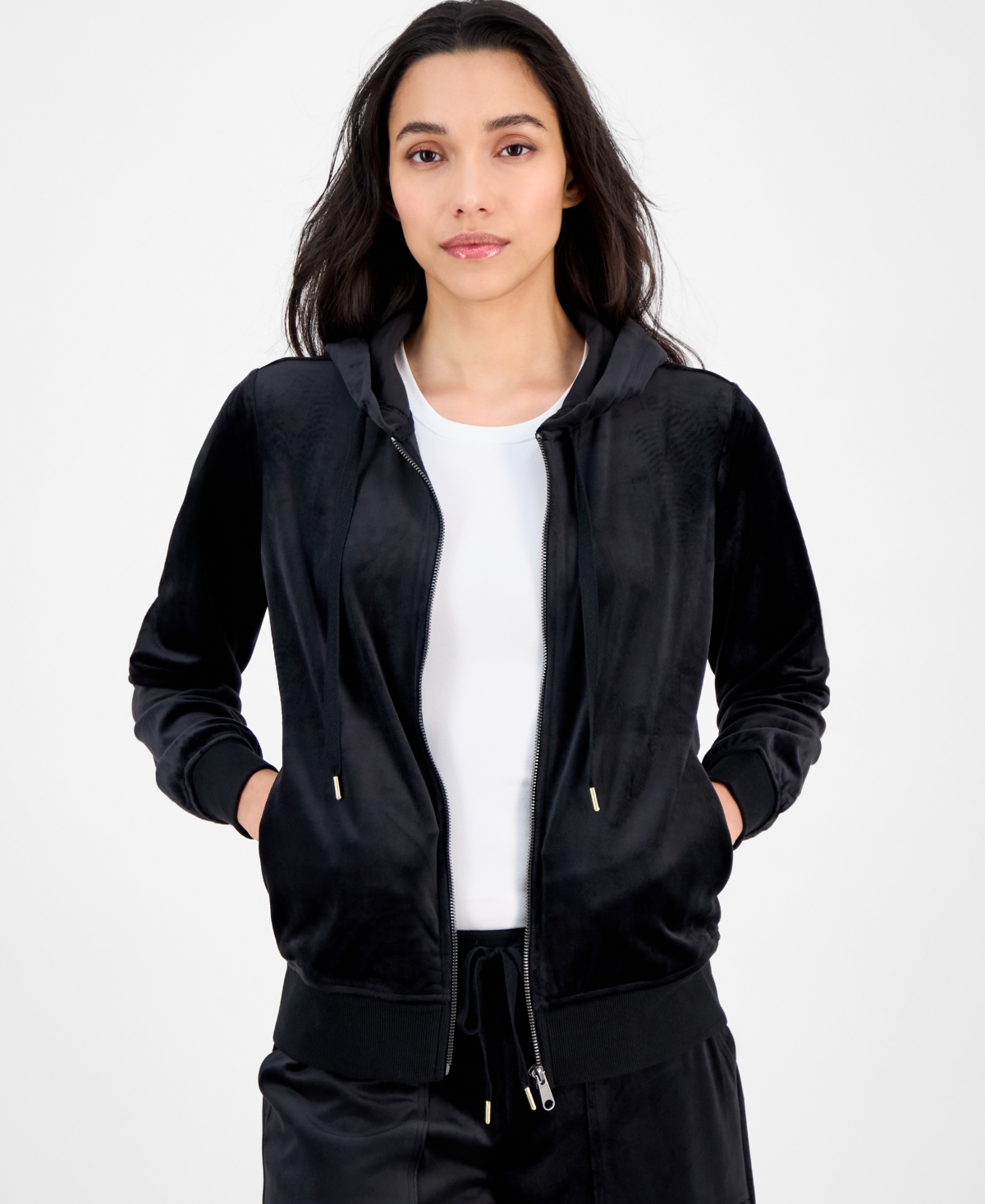 Style & Co Women's Velour Zip-Up Hoodie, Macy's Exclusive