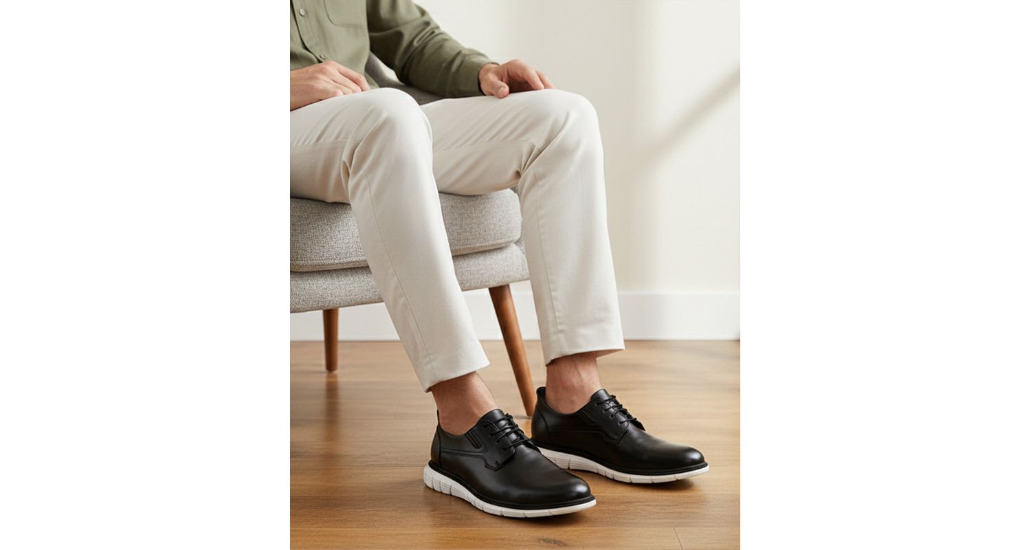 Men's Cloud Street Hands-Free Slip On Lightweight Leather Oxfords