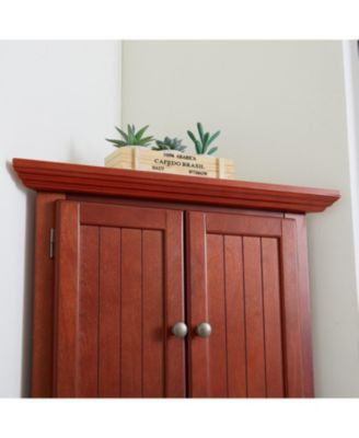 Corner Pantry 4-Tier, 8 Doors, Adjustable Shelves Storage Cabinet