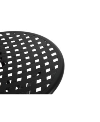 Streamdale 3-Piece Patio Bistro Set Cast Aluminum Table, 2 Chairs, Umbrella Hole, Cushions (Black)