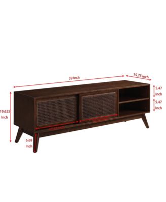 Streamdale Mid Century Modern Rattan TV Stand for 65" TV