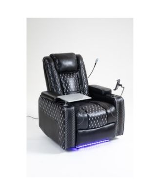 Single Piece Leather with Multifunctional - Storage, Tech Features  Zero Gravity Recliner