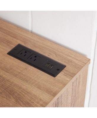 Electric Fireplace TV Stand with Glass Shelves