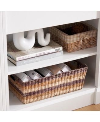 Media Console Table with Large Storage Cabinet, Modern TV Media Entertainment Stand, White, 65.75"W17"D32.48"H