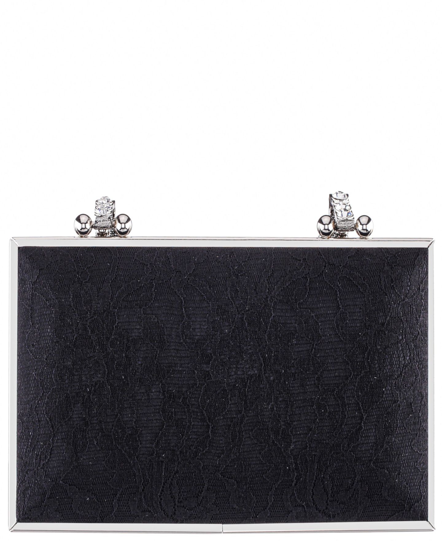 Женский клатч Nina Crystal Handle Lift Lock Lace Clutch, цвет: Чёрный — фото 5