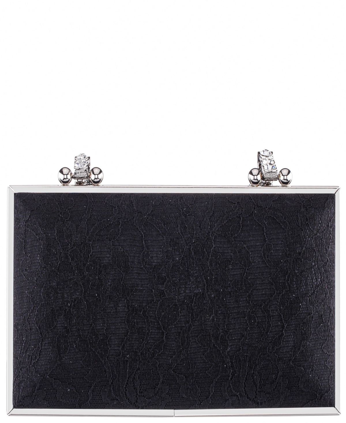 Nina Crystal Handle Lift Lock Lace Clutch