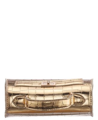 Mini Croco Embossed Magnetic Snap Satchel Bag