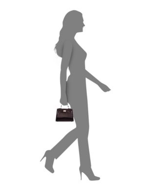 Mini Croco Embossed Magnetic Snap Satchel Bag