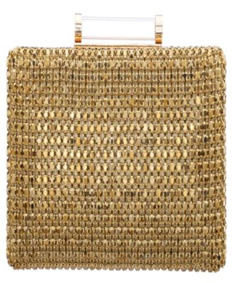 Mini Crystal Encrusted Minaudiere Lift Lock Clutch