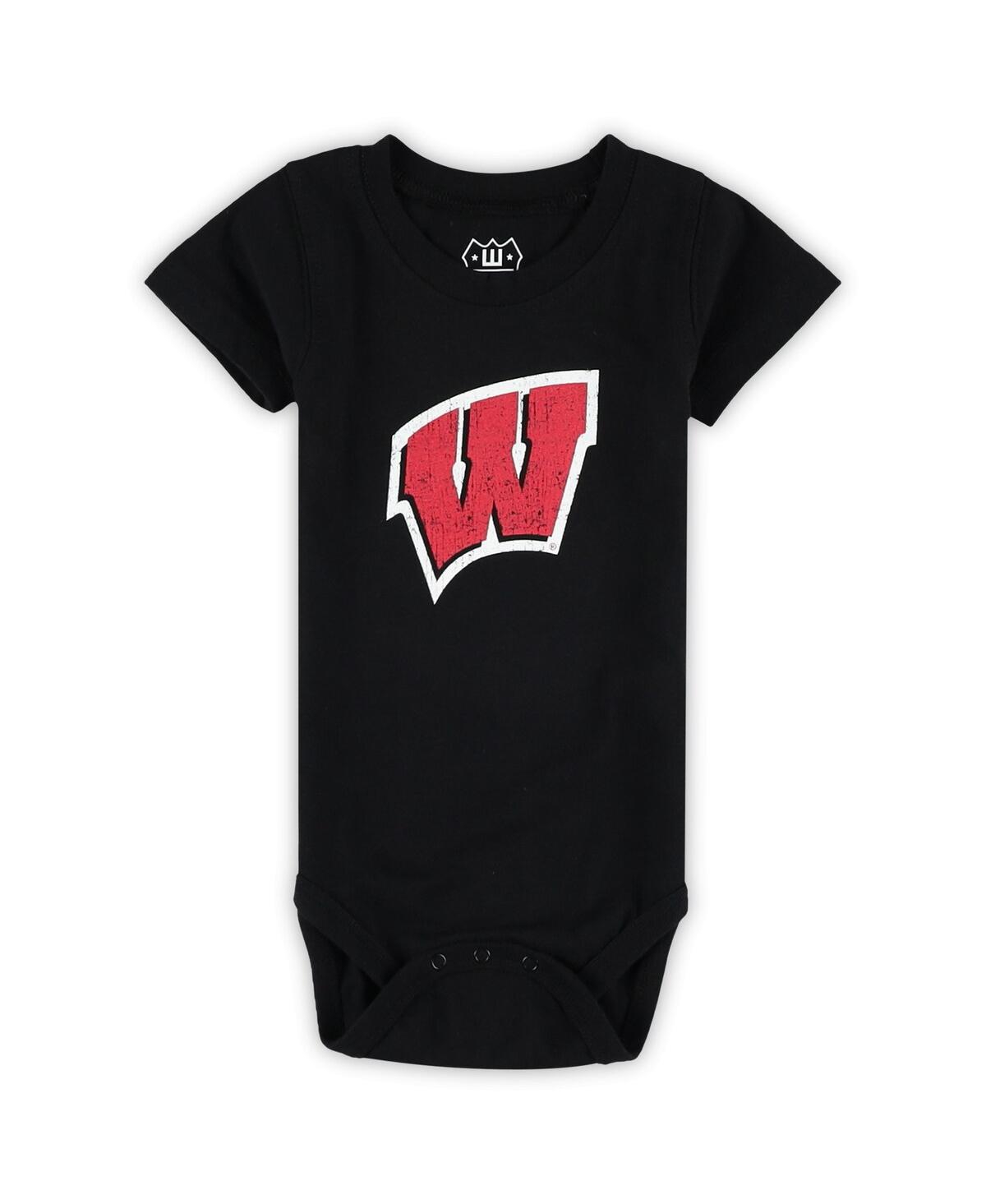Wes & Willy Baby Boys And Girls 3-pack Wisconsin Badgers Bodysuit Set In Multi
