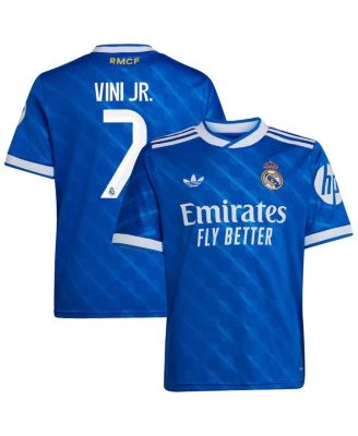 adidas - Big Boys and Girls Vinicius Junior Blue Real Madrid 2025/26 Third Replica Player Jersey