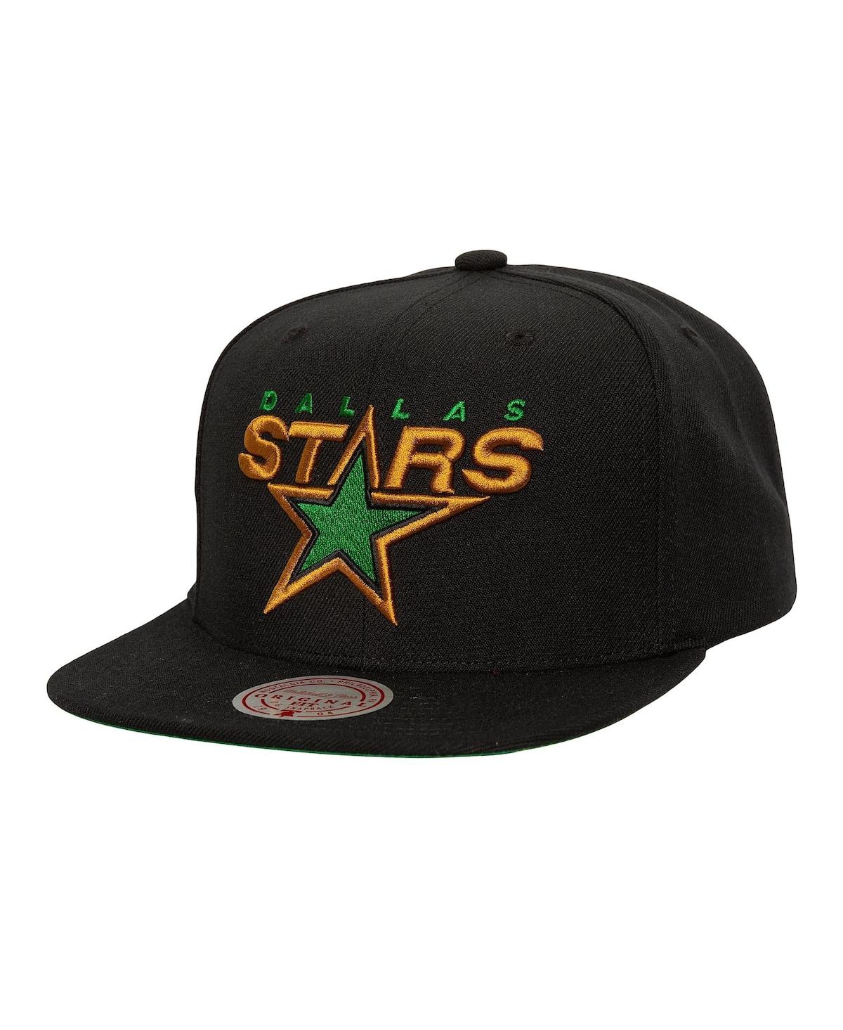 Mitchell & Ness Men's Black Dallas Stars Core Top Spot Snapback Hat