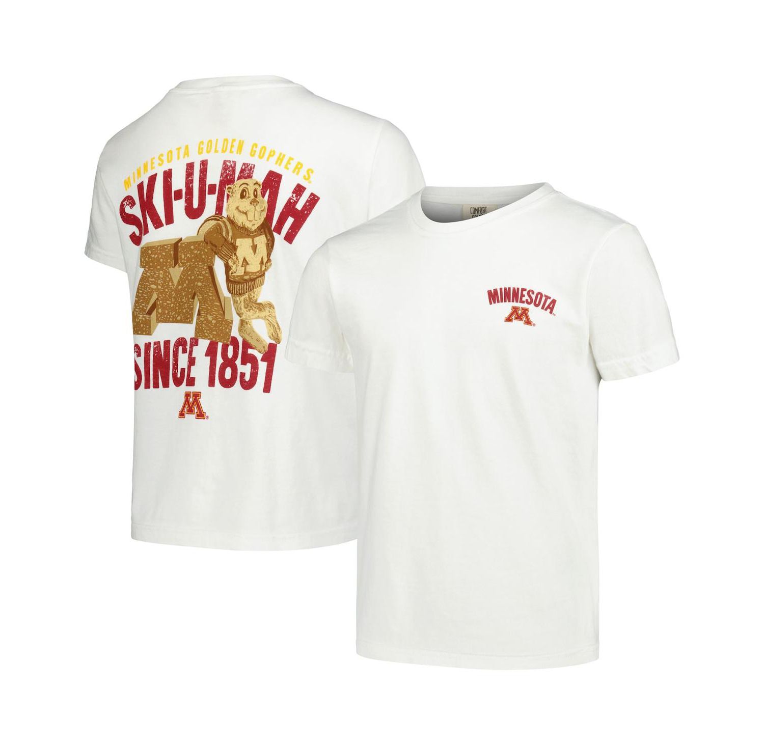 Big Boys and Girls White Minnesota Golden Gophers Hyperlocal Comfort Colors T-Shirt