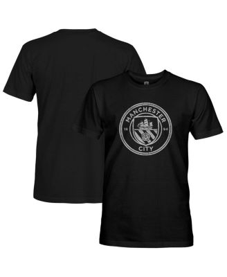 1863FC - Men's Black Manchester City Mono Crest Slub T-Shirt