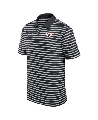 Men's Black Virginia Tech Hokies Victory Stripe Performance Polo Shirt