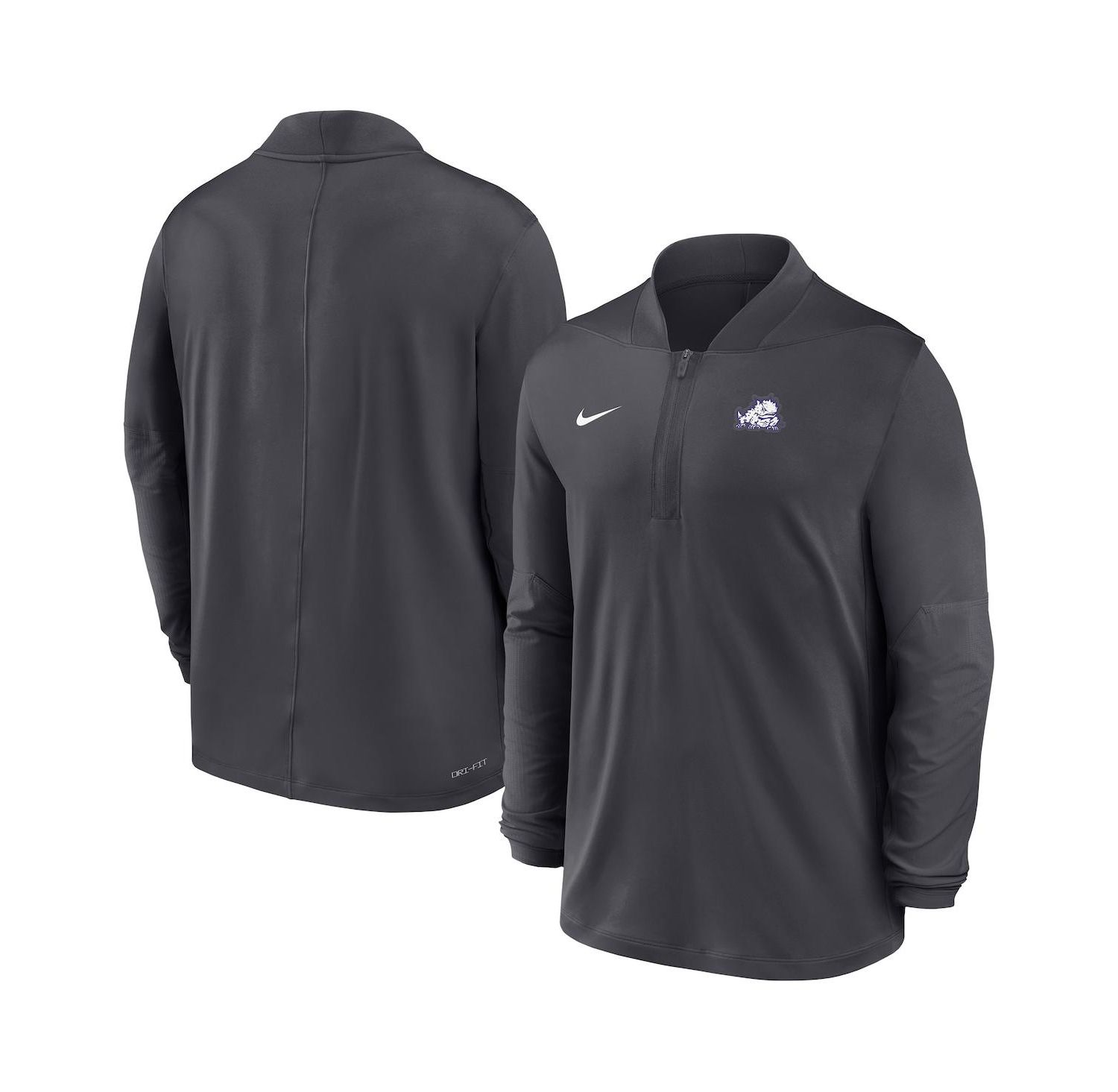 Men's Anthracite TCU Horned Frogs Dri-FIT Half-Zip Pullover Sweatshirt