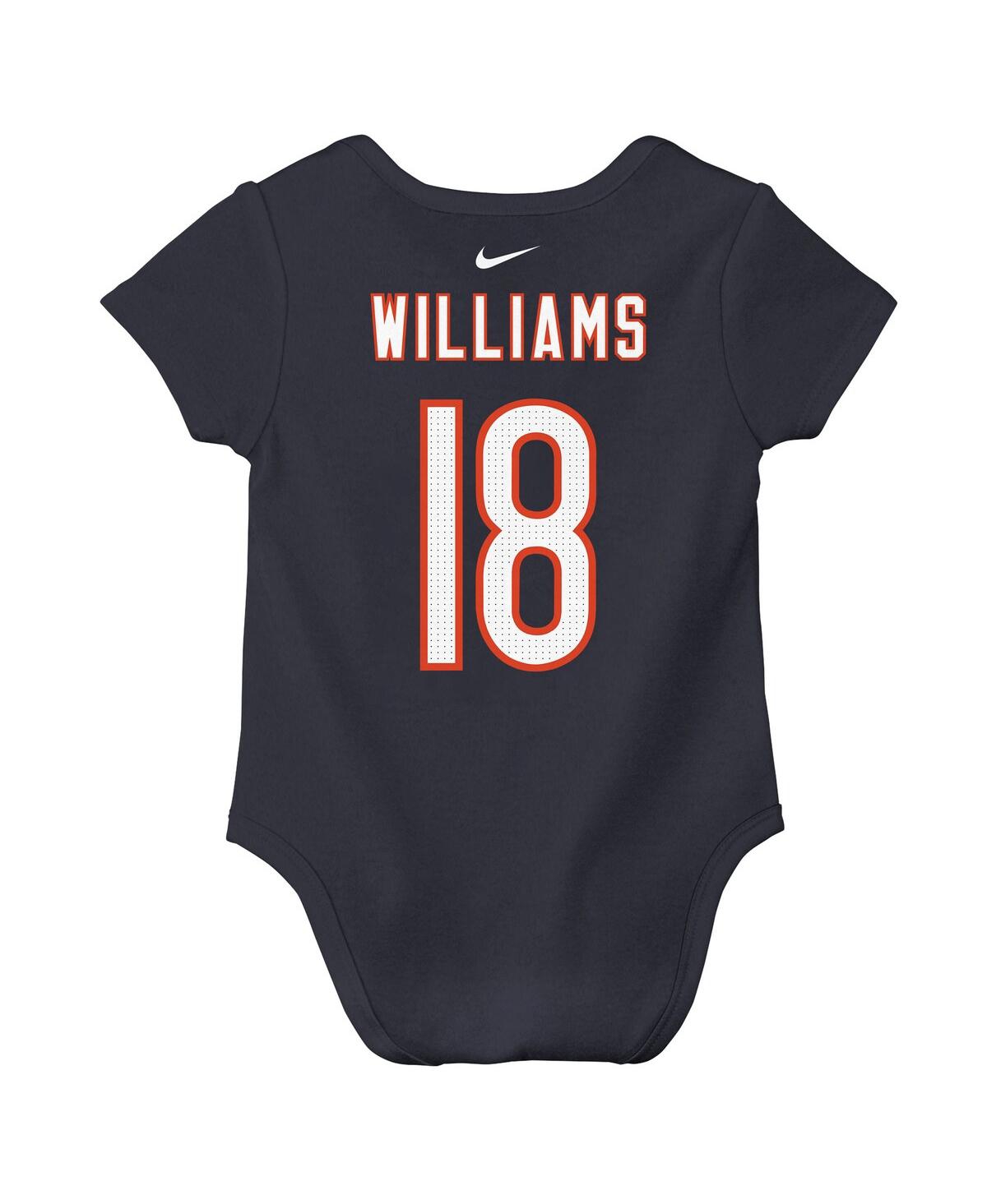 Nike Baby Boys And Girls Caleb Williams Navy Chicago Bears Player Name Number Bodysuit In Multi