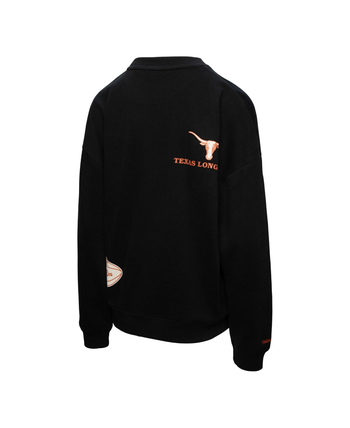 Mitchell & Ness Women's Black Texas Longhorns Multi-hit Sweatshirt In Animal Print