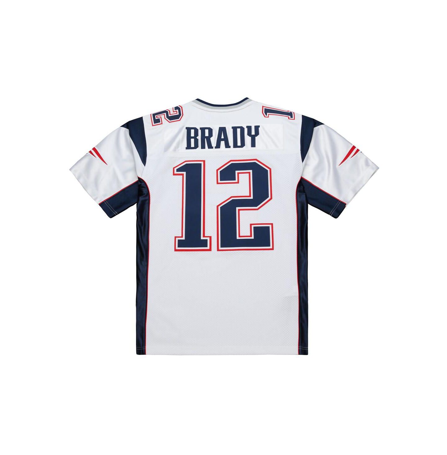 Мужской топ Mitchell & Ness Tom Brady White New England Patriots 2000 Authentic Jersey — фото 3