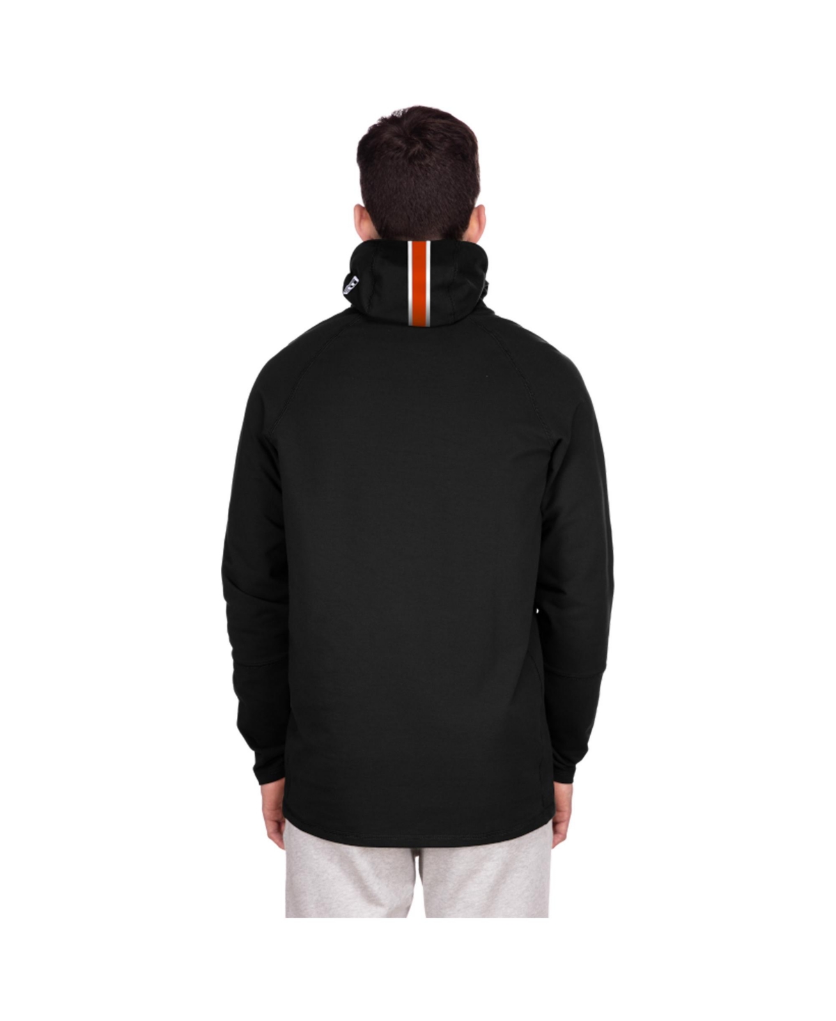 New Era Men's Black Chicago Bears Functional Fandom Balaclava Helmet Stripe Tri-blend Hoodie In Black