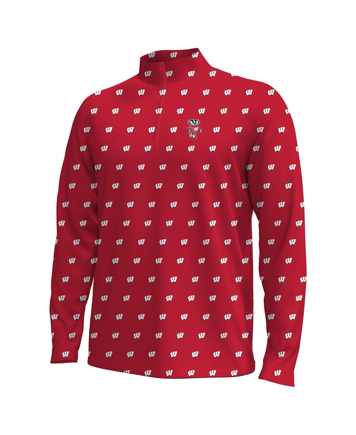 Under Armour Men's Red Wisconsin Badgers Gameday Armourfuse Half-zip Jacket In Red