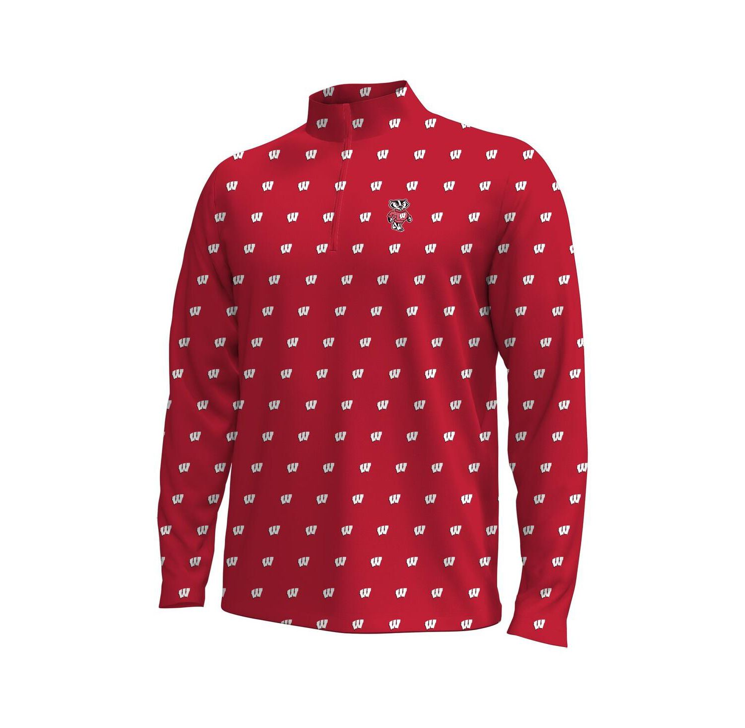 Men's Red Wisconsin Badgers Gameday ArmourFuse Half-Zip Jacket