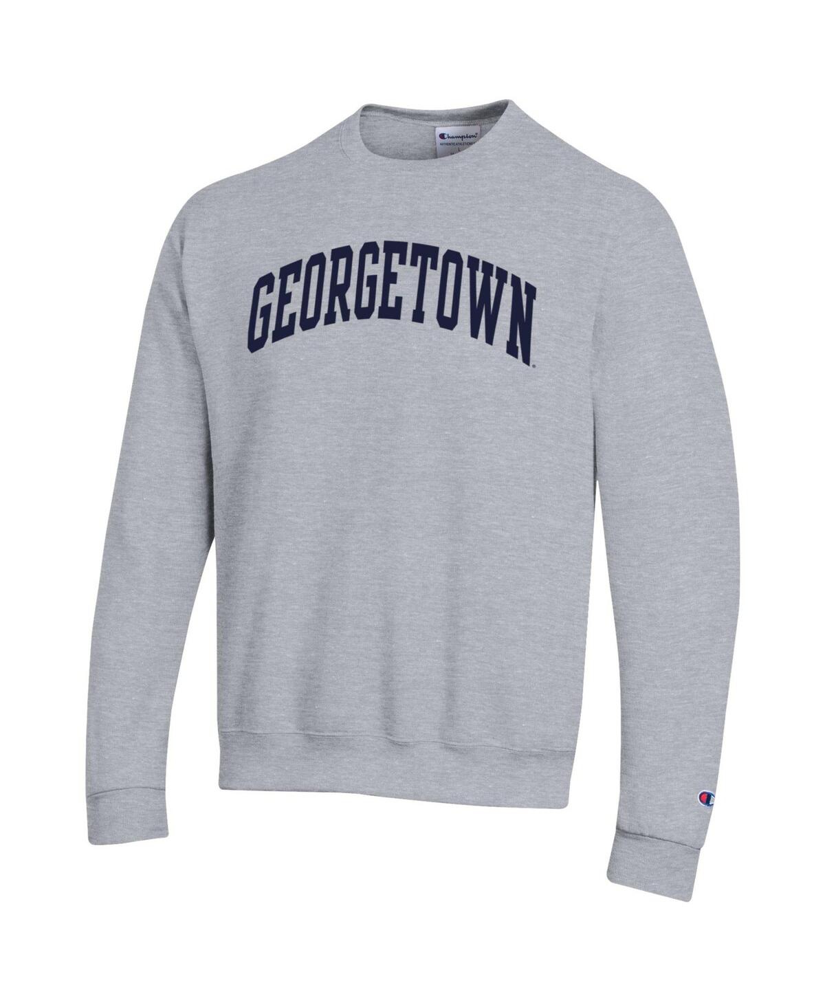 Champion Men's Heather Gray Georgetown Hoyas Basic Arch Fleece Pullover Sweatshirt In Gray